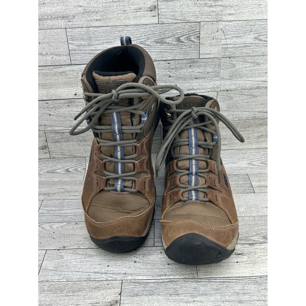 KEEN Targhee III Mid Waterproof Hiking Boots Brown Blue 1026014 Women Sz 8.5